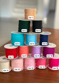 Pulseira Macramê Fio de Algodão c/ Medalha Santa Teresinha do Menino Jesus, Cruz e Pedra Natural - Banhada à Ouro / Prata 925 ⚓︎ - Santa Paz Acessórios