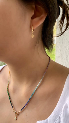 Imagem do Gargantilha FLORESCER Cristais e Pedras Naturais Coloridas - Banhada à Prata / Banhada à Ouro ✿