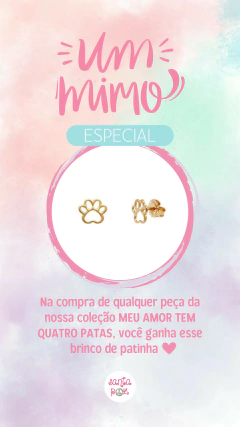 Gargantilha Fio de Nylon c/ Pingente Patinha Pet em Madrepérola - Banhada à Ouro / Banhada à Prata - comprar online