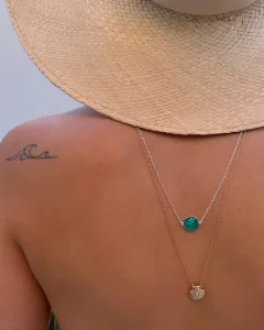 Escapulário Escamas c/ Pingente Mar - Banhado à Ouro / Banhado à Prata ≋⎈