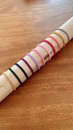 Pulseira Macramê Fio Algodão - Banhado à Ouro / Banhado à Prata