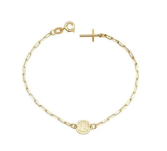 Pulseira Cartier Medalha São Bento 8mm Dupla Face - Banhada à Ouro / Prata 925