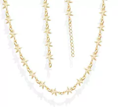 Choker 25 Mini Estrelas do Mar Maciças de 8mm - Banhada à Ouro / Prata 925 ≋⎈