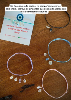 Pulseira Personalizada MINE Fio de Cetim - Banhada à Prata ≋⎈ - comprar online