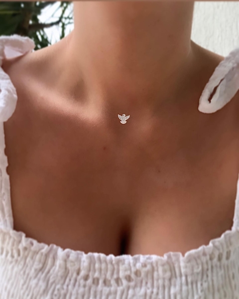 Gargantilha Nylon Espírito Santo Madrepérola - Banhado à Prata / Banhado à Ouro ☆ - comprar online