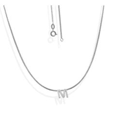 Gargantilha Corrente Veneziana c/ Mini Inicial (Letra) Cravejada Zircônias - Prata 925✩ - Santa Paz Acessórios