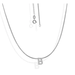 Imagem do Gargantilha Corrente Veneziana c/ Mini Inicial (Letra) Cravejada Zircônias - Prata 925✩