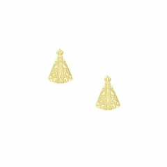 Brinco Nossa Senhora Aparecida 12mm - Banhado à Ouro/ Prata 925 ≋⎈