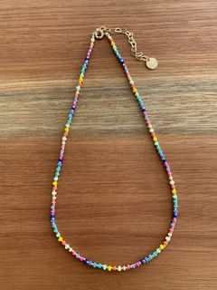 Choker Mini Miçangas Tubinhos e Bolinhas Miçangas Coloridas - Banhada à Ouro / Banhada à Prata ⚓︎