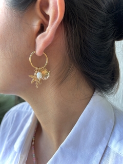 Brinco Argola MAVI Concha, Estrela do Mar, Pérola Água Doce e Corrente - Banhado à Ouro/ Prata 925 ⚓︎ - comprar online