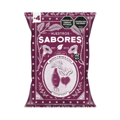 NUESTROS SABORES - CHIPS DE REMOLACHA & BATATA CON SAL MARINA