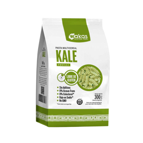 FUSILLI MULTICEREAL CON KALE (300G) - WAKAS - comprar online