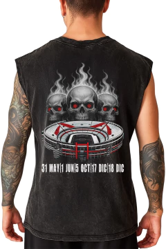 Musculosa Regular Fit - Airbag River Plate Club De La Pelea (Frente y Espalda) (Nevada) - Whisky N' Dust