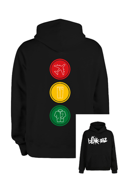 Buzo Hoodie Blink 182 (estampa frente y espalda) (Negro)