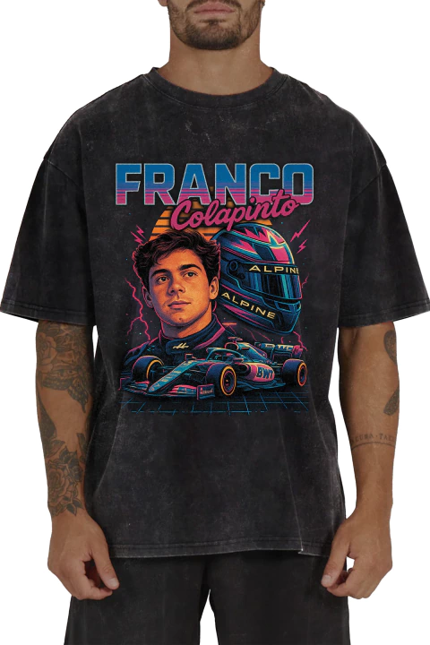 Remera Franco Colapinto Alpine Retro Vice (Oversize Nevada) - comprar online