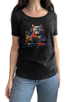 Remera DJ Cat (Mujer) - comprar online