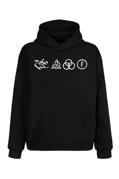 Buzo Hoodie Led Zeppelin (estampa frente y espalda) (Negro) - comprar online