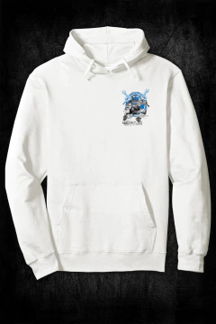 Buzo Hoodie - Tortugas Ninja Sumi-e Leonardo (FRENTE y ESPALDA) (Off White) en internet