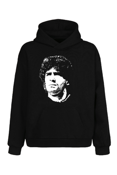 Buzo Hoodie Maradona Face Silueta (Negro) - comprar online