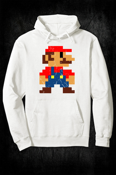 Buzo Hoodie - Mario 8 Bits (Off White) - comprar online
