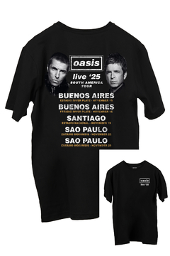 Remera Oasis Tour 25 - FRENTE y ESPALDA (Nevada o Negra) - comprar online