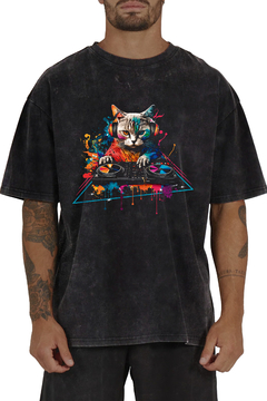 Remera DJ Cat (Oversize Nevada)