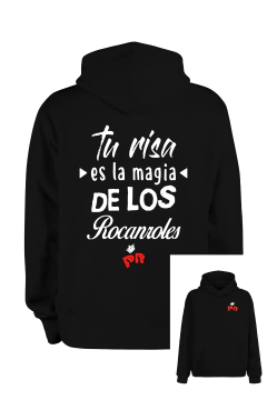 Buzo Hoodie Patricio Rey (Frente y Espalda) (Negro)