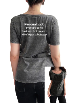 Remera Personalizada Mujer - Frente y dorso (Nevado,Negro o Blanco)