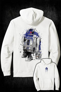 Buzo Hoodie - Star Wars R2D2 (FRENTE y ESPALDA) (Off White) - comprar online