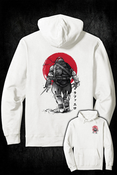 Buzo Hoodie - Tortugas Ninja Sumi-e Raphael (FRENTE y ESPALDA) (Off White) - comprar online