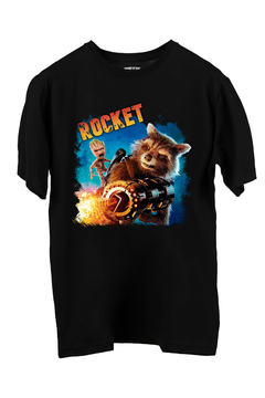 Remera Guardianes de la galaxia - Rocket (Nevada o Negra) - comprar online