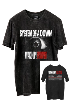 Remera System of a Down Wake Up! Tour 2025 FRENTE y ESPALDA (Nevada o Negra) - comprar online