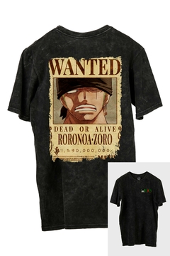 Remera Roronoa Zoro 2 FRENTE Y ESPALDA (Nevada, Negra o Blanca)
