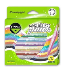 Marcadores Pizzini x 10 Glitter