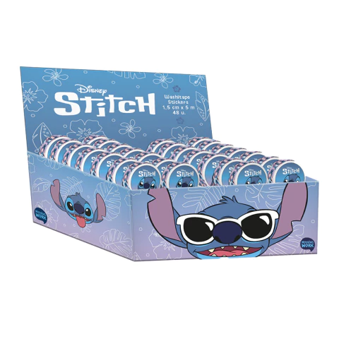 CINTA ADHESIVA STITCH WASHI TAPE STICKERS REDONDOS MOOVING - comprar online