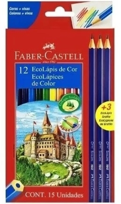 Lápiz Faber x 12+3 negro - comprar online