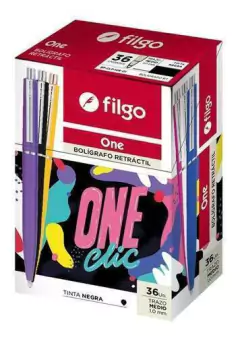 Boligrafo filgo one retractil negro - comprar online