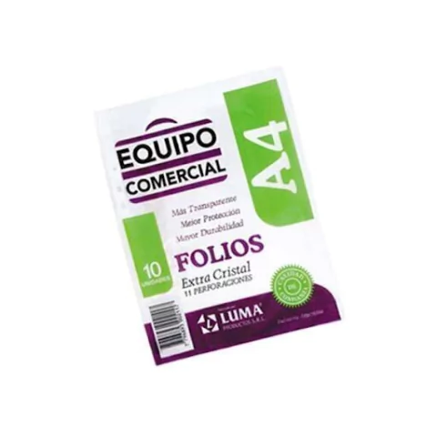 Folios a4 x 10 unidades luma - comprar online