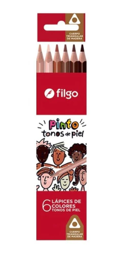 Lápiz Filgo x 6 Pinto tonos de piel