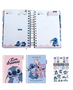 Agenda Mooving 14x20 STITCH espiral diaria - Libreria Santa Inés