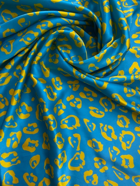 Tecido Cetim De Seda Pura - Animal Print