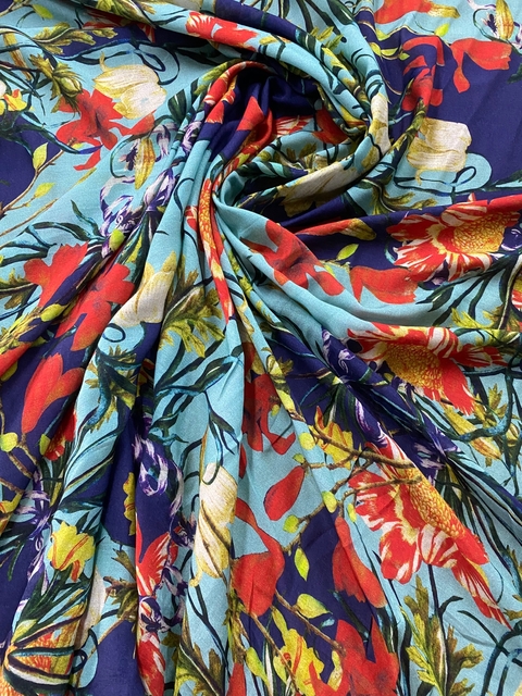 Tecido Viscose c/ Seda Estampada