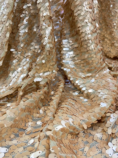 Tecido Paetê Dourado