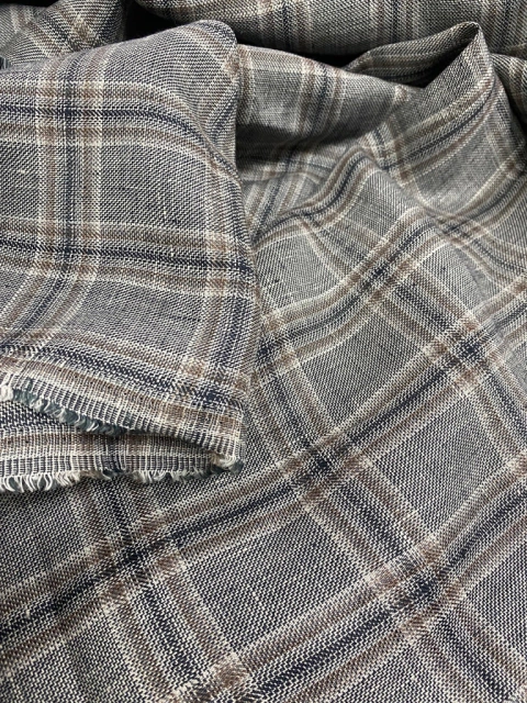 Tecido Linho Puro Xadrez - Raymond Zambaiti