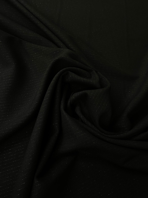 Tecido Alfaiataria Preto c/ Lurex Prata