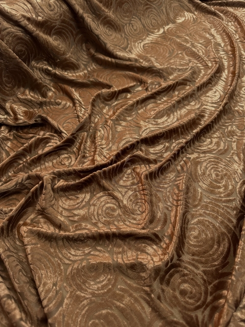 Tecido Veludo Devorê Bronze - comprar online