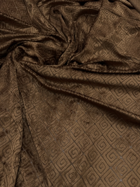 Tecido Veludo Devorê Bronze - comprar online