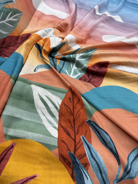 Tecido Viscose c/ Linho Estampa Digital - - comprar online