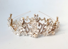 Corona de strass Calu Beige