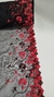 Tul bordado Negro y rojo 17cm - comprar online